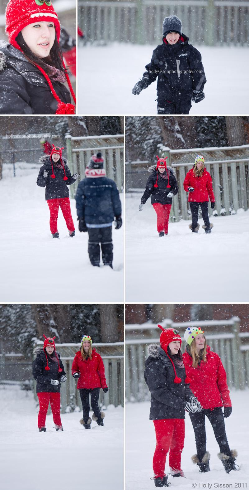 Snowball fight collage1