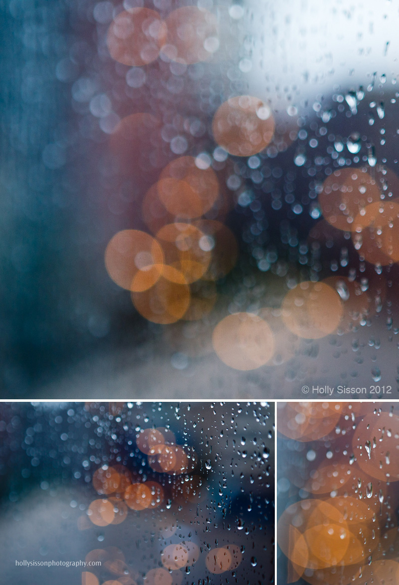 Raindrops bokeh collage