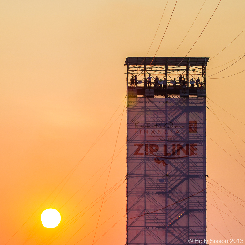 CNE Zip Line at Sunset