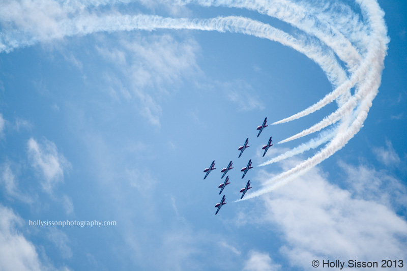 CF Snow Birds 2013 CNE AIr Show Against Blue Sky