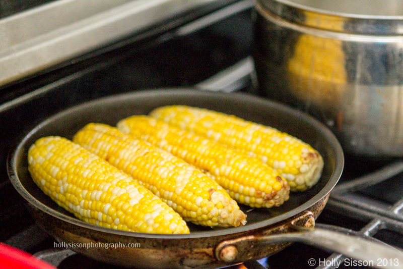 Corn cobs on Stove