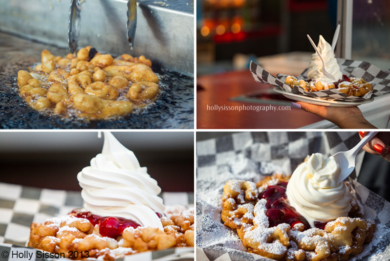 Funnel Cake Ice Cream Sundae Collage